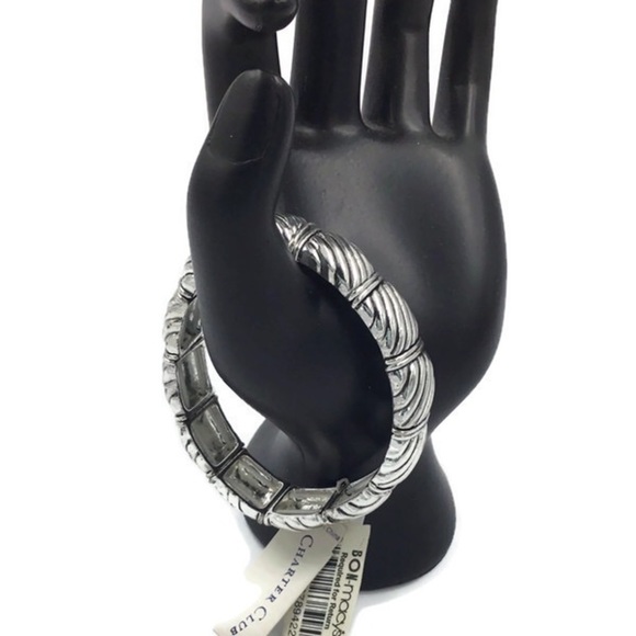 Charter Club Silver Tone Stretch Bracelet NEW - Picture 3 of 6